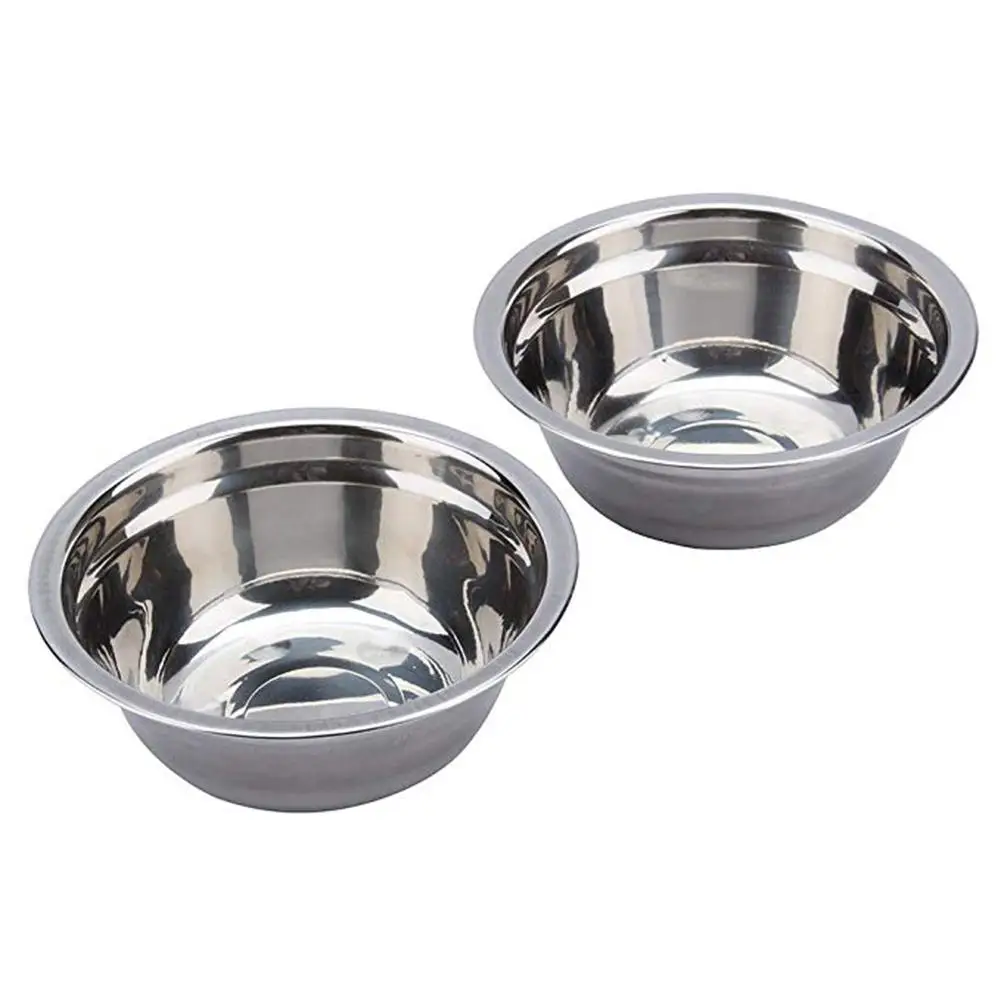 Кошка Собака Корма BowLSet нержавеющей стали двойной чаша набор с кронштейном для питья домашних животных еды