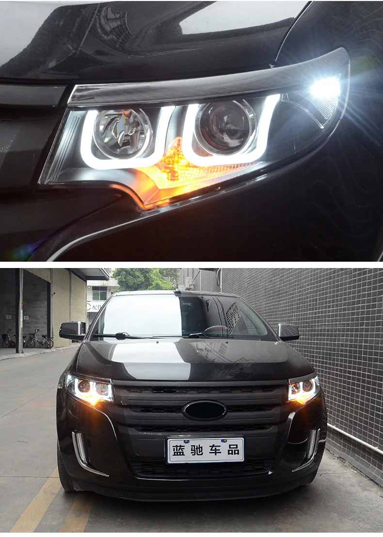 Автомобильный Стайлинг для кромок фар 2010 2012- Edge светодиодный фонарь DRL Биксеноновая линза дальнего ближнего света парковочный противотуманный фонарь
