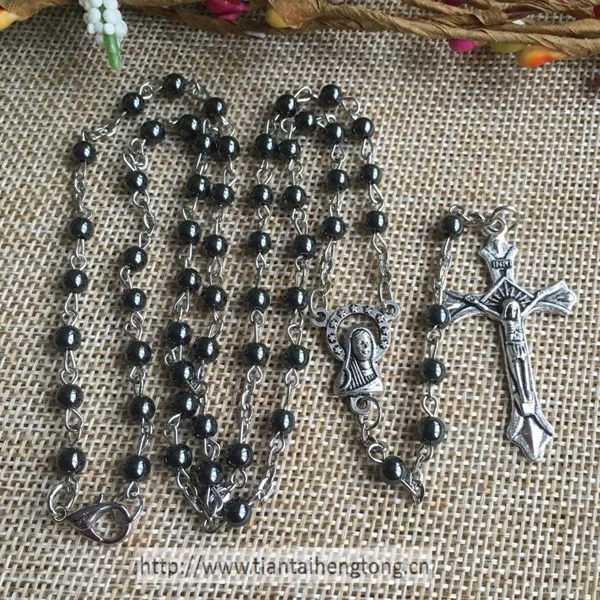2pcs/pack Hematite Rosary Black Stone 4mm Bead blessed catholic rosary First Communion gifts | Украшения и аксессуары