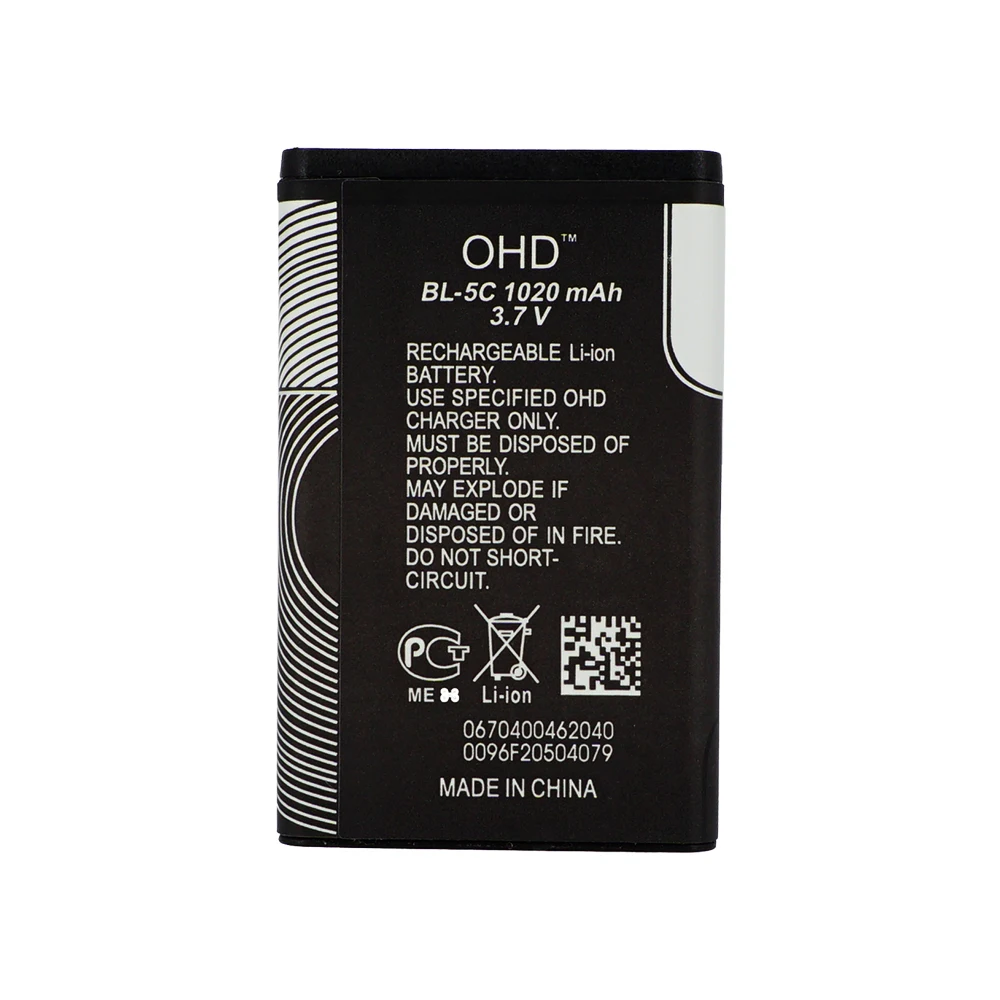 OHD новый оригинальный BL5C BL 5C акумуляторная батарея для Nokia 1100 1110 1200 1208 1280 1600 2600 2700