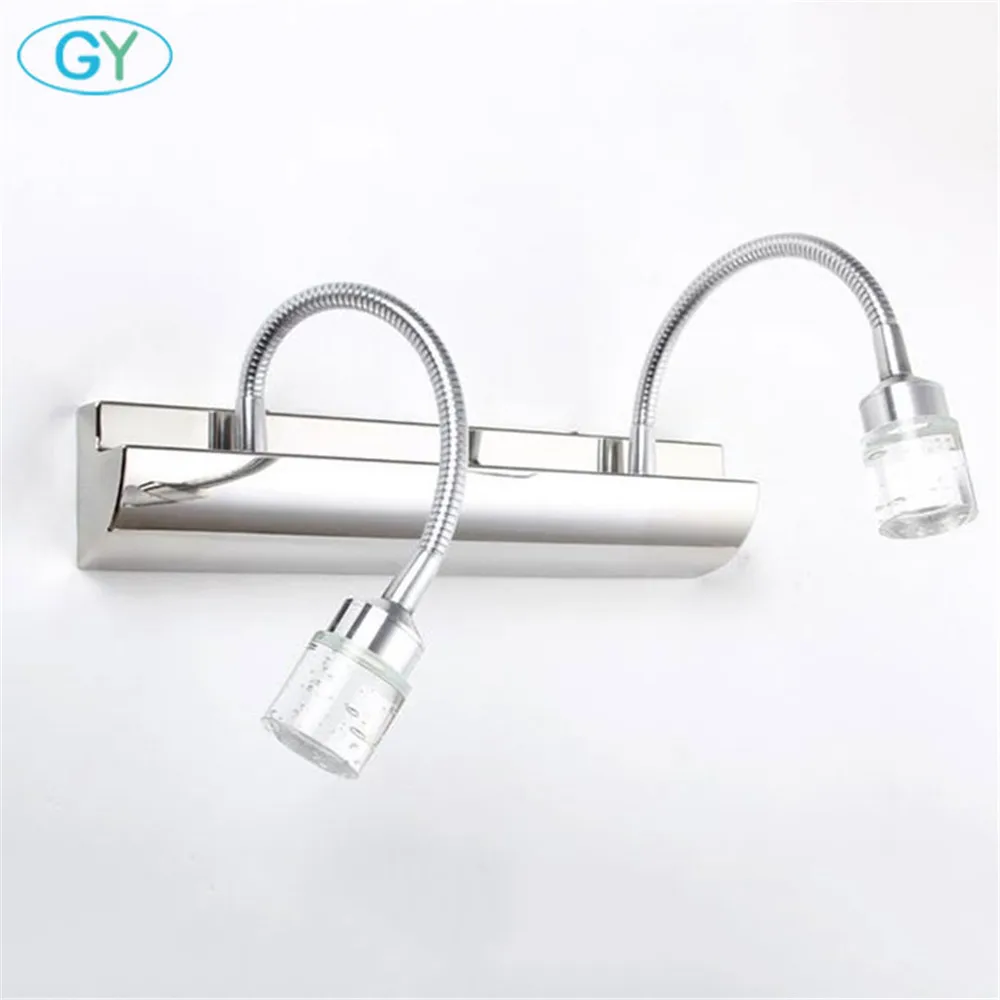 Современный светодиодный зеркальный светильник с кристаллами для ванной