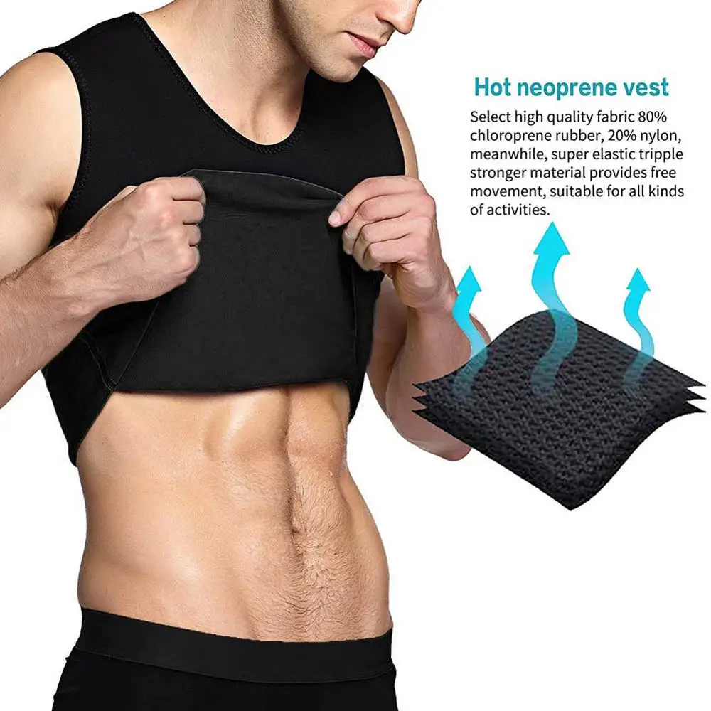 Мужской неопреновый жилет для похудения спортивные костюмы сауны тренажерного