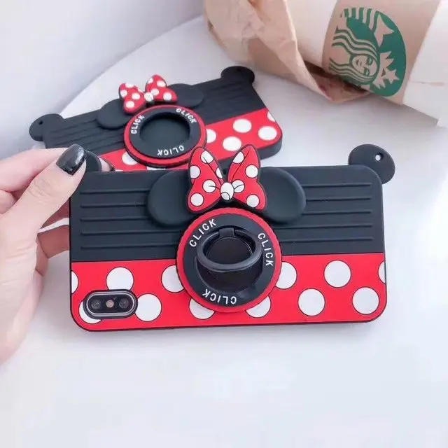 Бант мышь для iPhone XS MAX чехол Мягкая задняя крышка 6 6s X XR корпус камеры 7 8 plus +