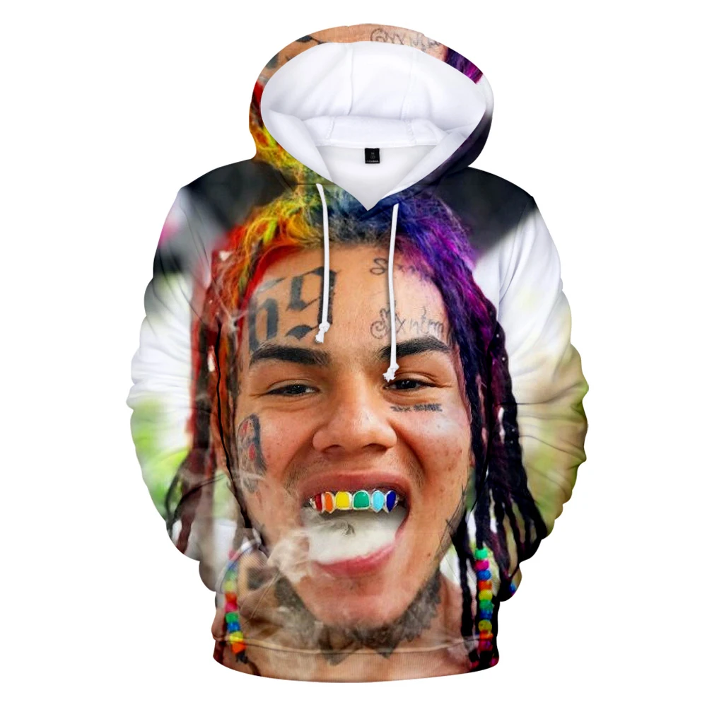 Модные новые толстовки Rapper 6IX9INE 3D мужские/женские осенние повседневные tekasti69