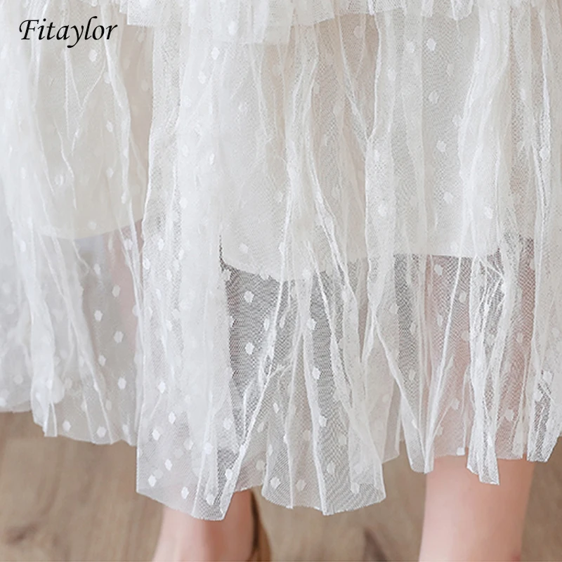 Женская фатиновая юбка Fitaylor плиссированная длинная принцессы в стиле феи с