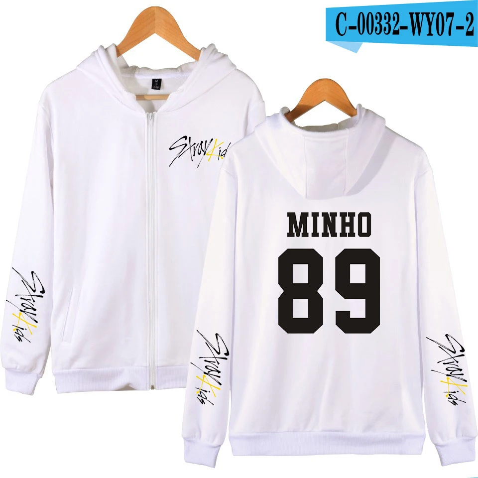 Страй дети Негабаритных Толстовки на молнии женщин/мужчин StrayKids альбом KPOP желтая древесина толстовки молнии Одежда - Цвет: picture color