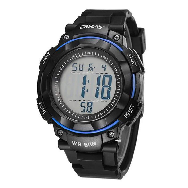 DIRAY Luxury Brand Sport Watches For Men Fashion Silicone Waterproof LED Digital Watch Clock Digital-Watch | Наручные часы