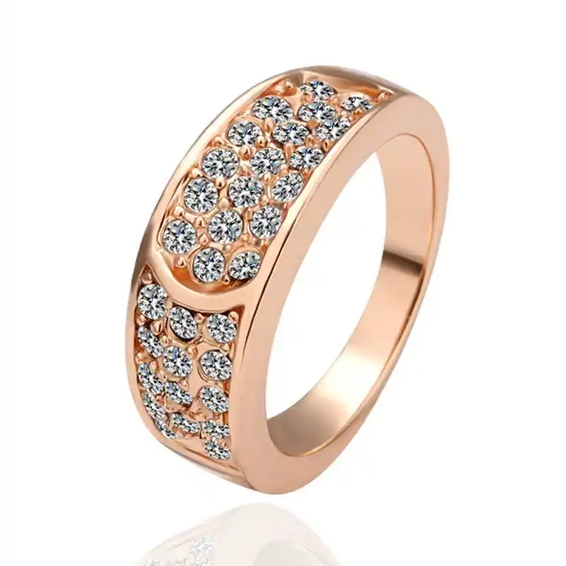 Free shipping 18K GP gold plated ring fashion jewelry nickel free copper rhinestone crystal SMTPR047 | Украшения и аксессуары