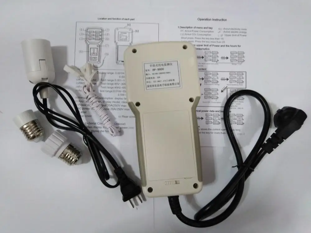 HP9800 USB Порты и разъёмы 4500 Вт 85V-110V-220V-265V AC 20A HP-9800Electric Мощность энергии монитор СВЕТОДИОДНЫЙ свет тестер с розеткой ваттметр, анализатор