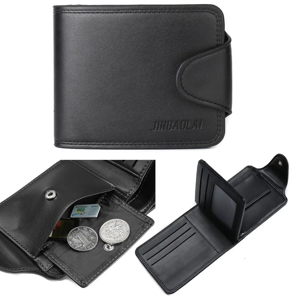 Новый дизайн деловые удобные мужские кошельки сверхкачественный черный