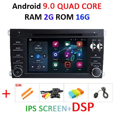 9.0 2G 16G IPS DSP Android 9,0 DSP 64G радио GPS 2 DIN в автомобиль для Porsche Cayenne 2003-2010 Cayenne S GTS 2003-2010 навигация ips экран dvd-плеер - Цвет: 9.0 2G 16G IPS DSP