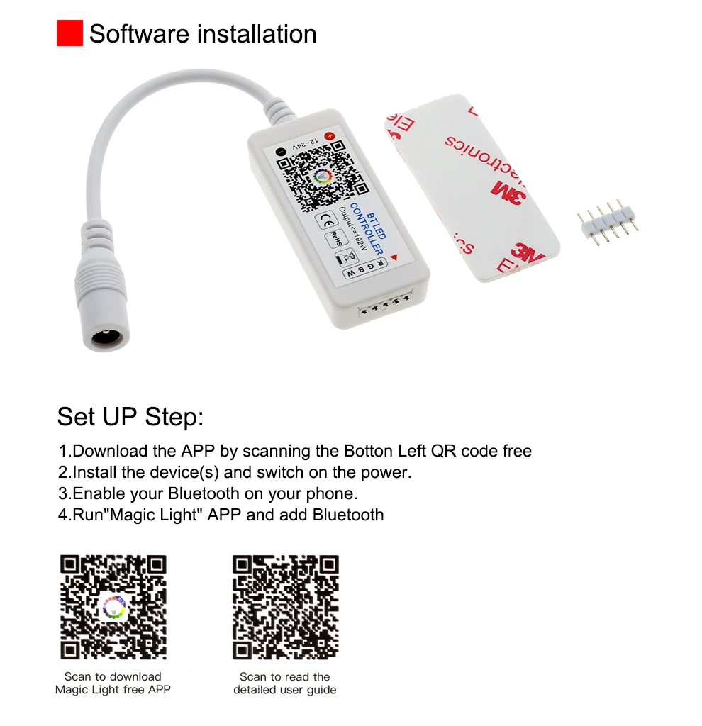 Светодиодный мини Bluetooth RGBW контроллер RGBWW DC12-24V 4 канала IOS/Android телефон беспроводной контроль для RGBW/RGBWW полосы
