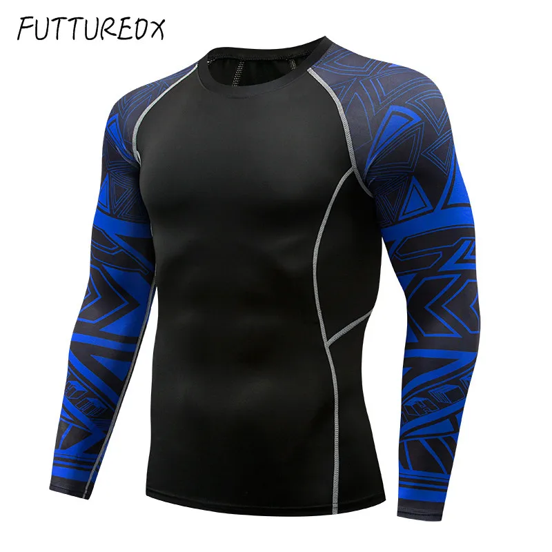 Компрессионная одежда мужская Функциональная футболка с длинным рукавом ММА