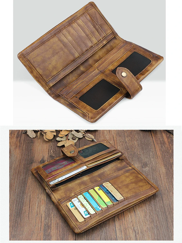 2017 Новый модный мужской кошелек сумочка из натуральной кожи Длинный клатч сумка