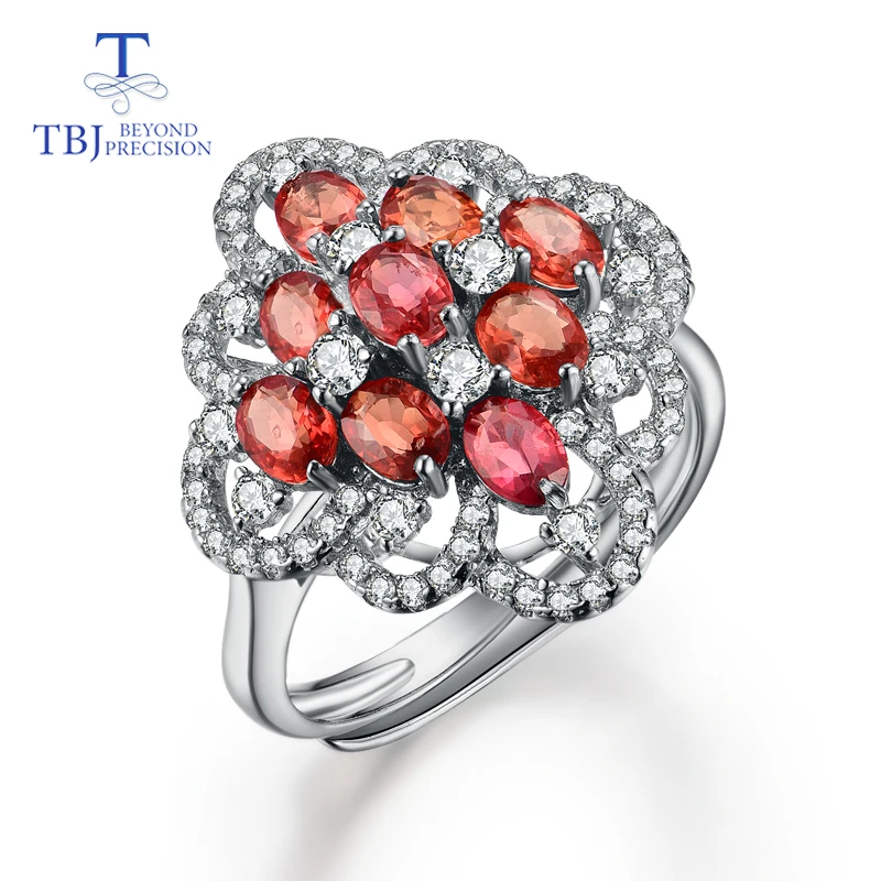 

925 sterling silver with Natural oval 3*4mm precious gemstone orange Sapphire Ring classic design suitable for women daily wear