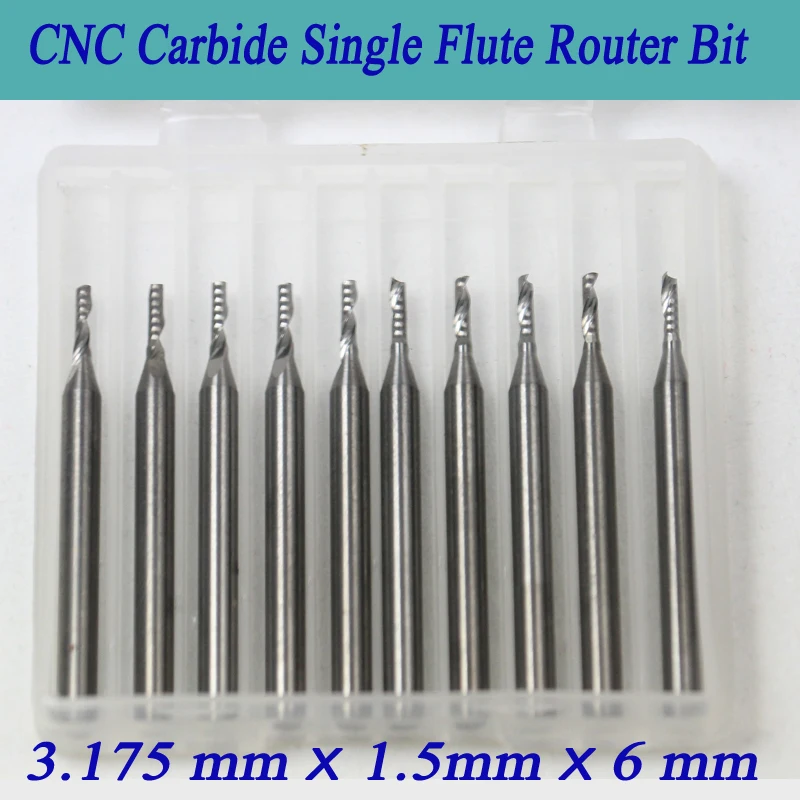 10 шт. Спиральные Фрезы с ЧПУ 3 175*1 5*6 мм #1LX3.1506|cnc router bits|router bitsingle flute spiral |