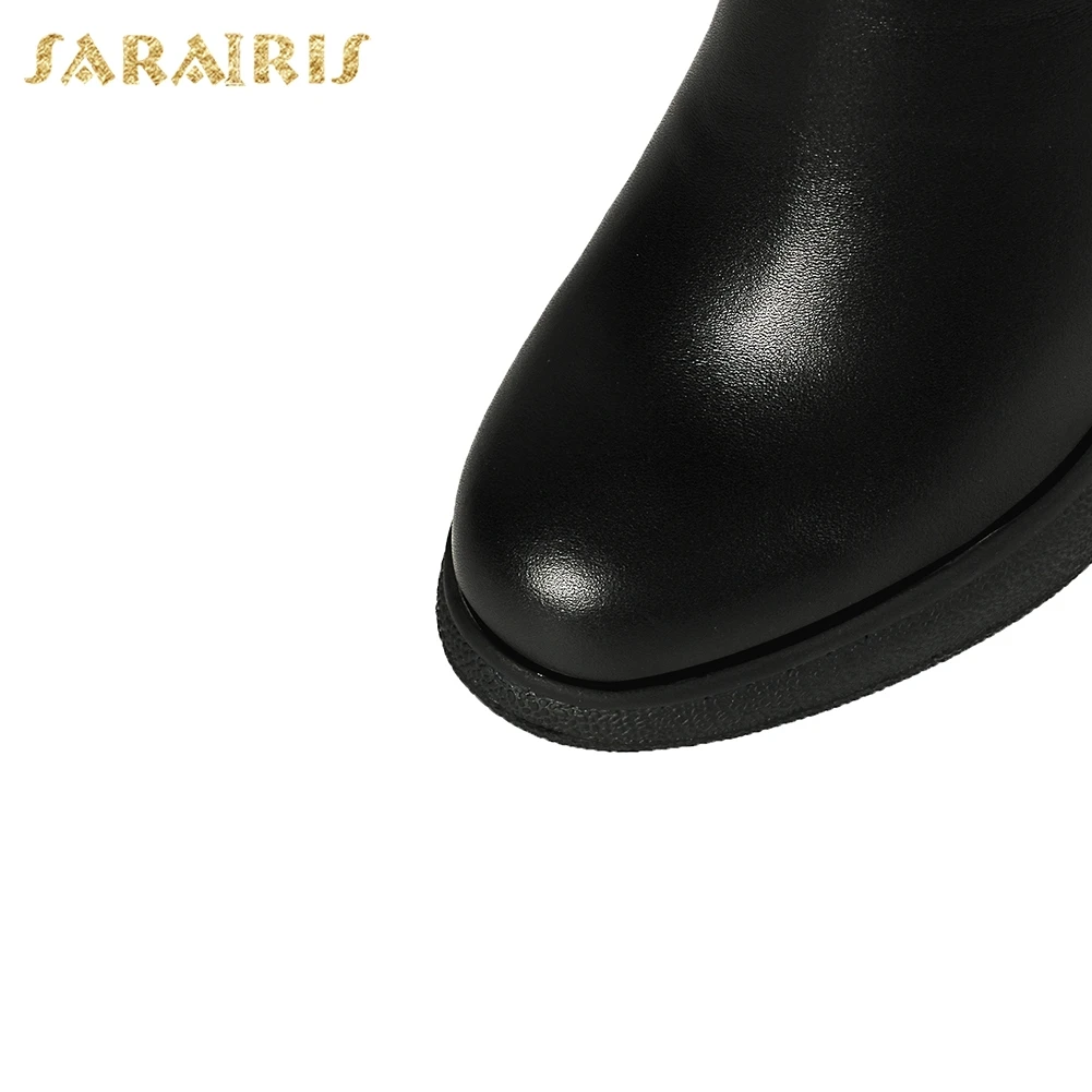 SARAIRIS/; ; Прямая поставка; Лидер продаж; сапоги до колена из коровьей кожи на молнии; женская обувь; теплые плюшевые зимние сапоги для женщин