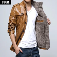 2022 winter men thick padded plush pu leather warm jackets coats man motorcycle fashion casual outwear fur freece overcoat m 7xl