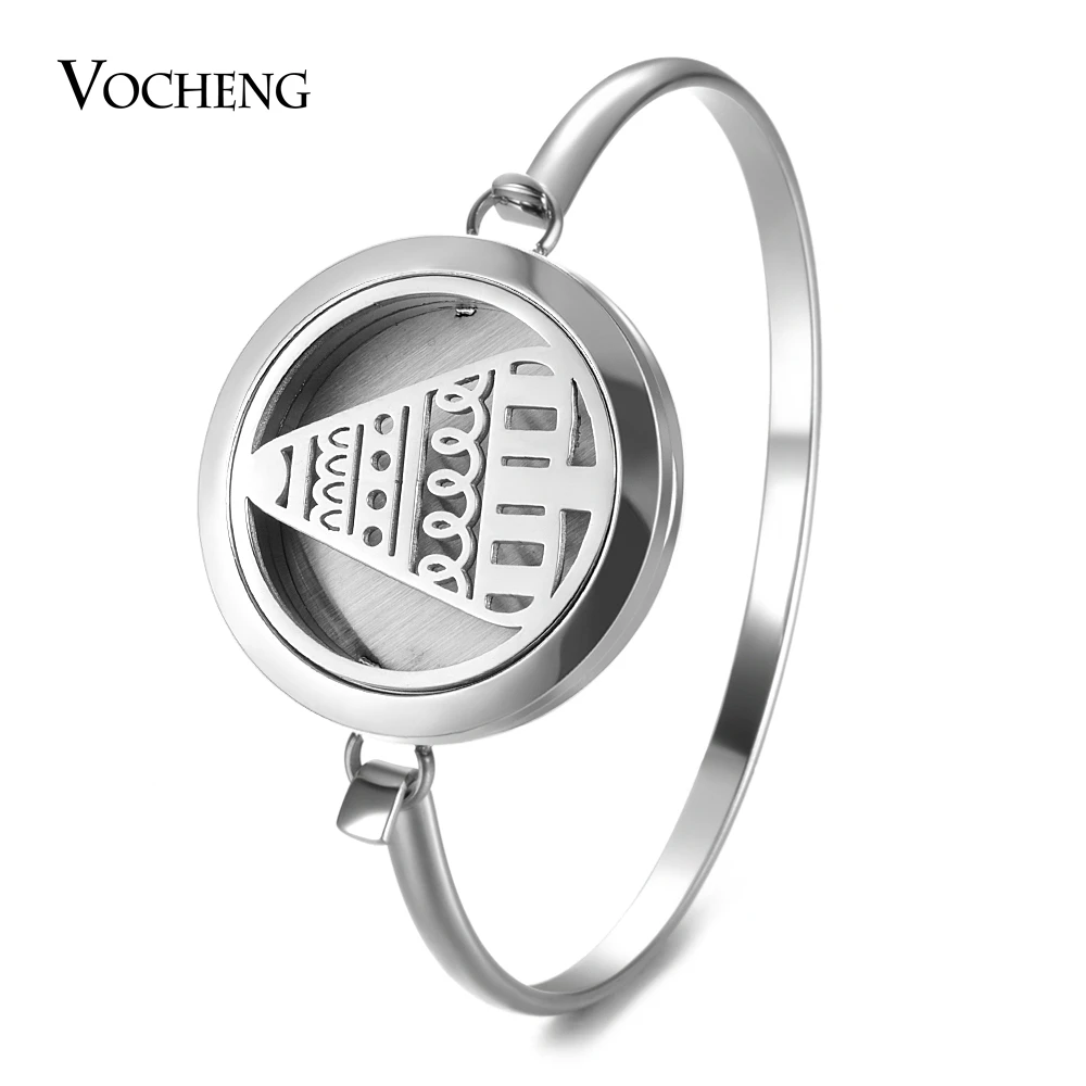 

10pcs/lot Essential Oil Diffuser Bracelet Stainless Steel Christmas Perfume Locket Bangle 2 Styles without Felt Pads VA-769*10