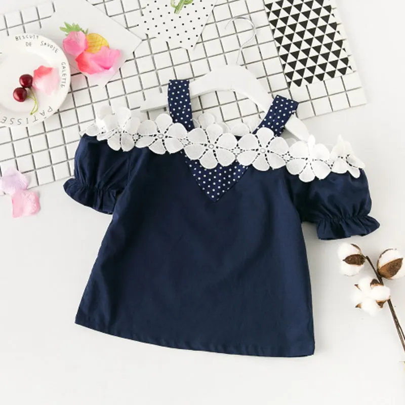 AiLe Rabbit New Summer Fashion Sweet Solid Color Off-Shoulder T-Shirt Pentagram Shorts Girls Set | Мать и ребенок