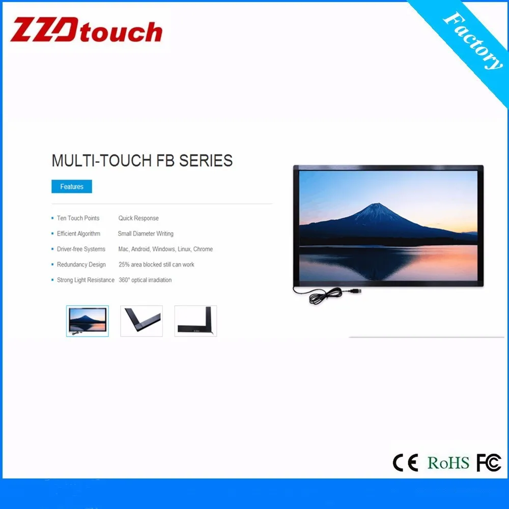 ZZDTOUCH 47 дюймов инфракрасная сенсорная рамка ИК сенсорный экран монитор датчик