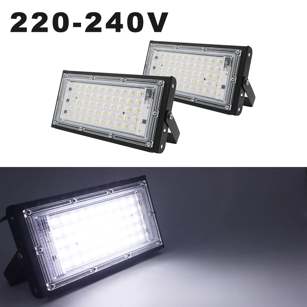 Фото 220-240V 50W LED Floodlight Spot Light Ip65 Waterproof LED Spotlight Exterior Wall Lights Garden Lamp Outdoor Flood Light White №4
