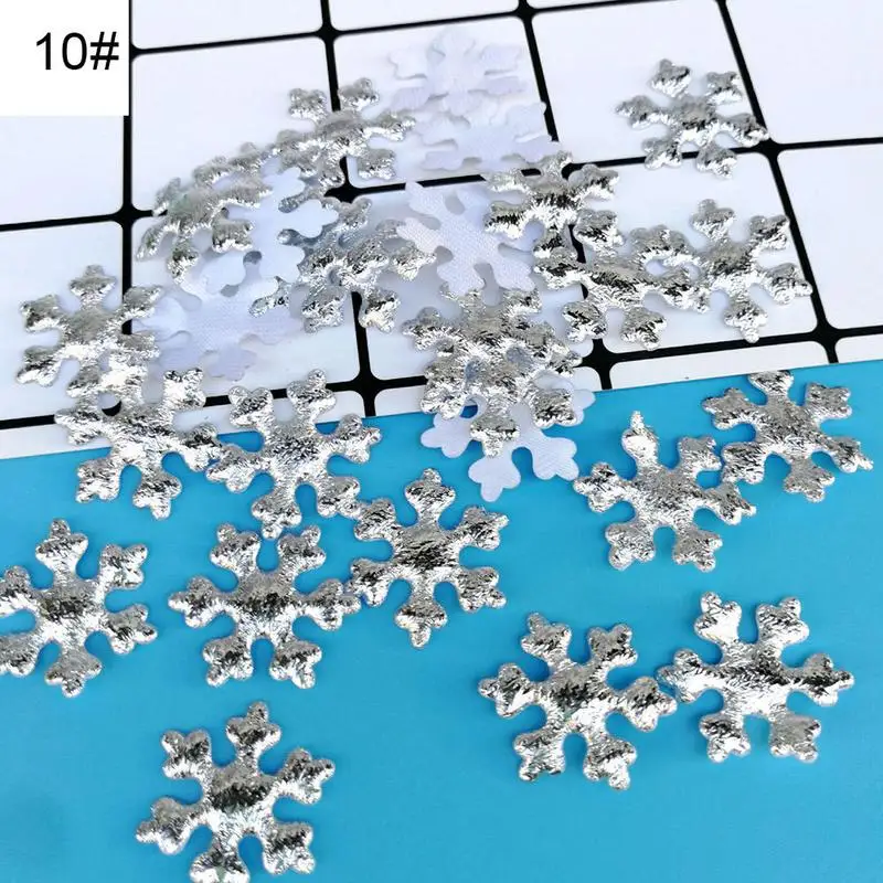 Silver 25cm 100pcs 100/200/300 шт. Рождественские снежинки Ome для рождественской вечеринки стол DIY ручной работы подарочные аппликации Свадебные украшения 1,5-3,5 см - Цвет: Silver 25cm 100pcs