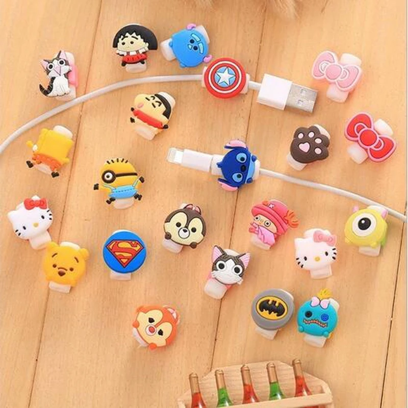 

10pcs/lot Lovely Stitch Donald Duck Cartoon Cable Winder Headphone Earphone Cable Wire Organizer Cord Holder For iphone samsung