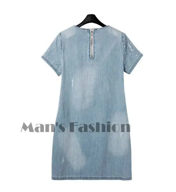 2015 Clothing Women Fashion Denim Short Sleeve Casual Jeans Dress Ladies Blouses Tops Plus Size B11 SV004360# | Женская одежда