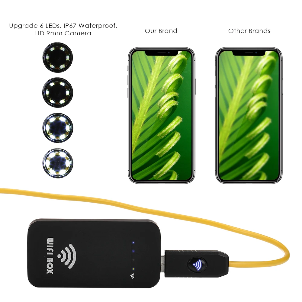 Беспроводной Wifi эндоскоп для провода трубы автомобиля 9 мм 720 HD камера Android iOS iphone с