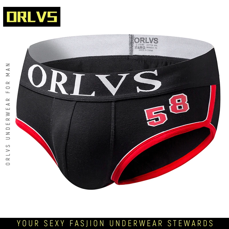 ORLVS Брендовые мужские сексуальные трусы брифы для геев из хлопка нижнее белье Cueca