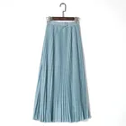 Летние ботильоны-длина длинные плиссированные юбки элегантный шифон юбка офисные юбки женские Бесплатная доставка
