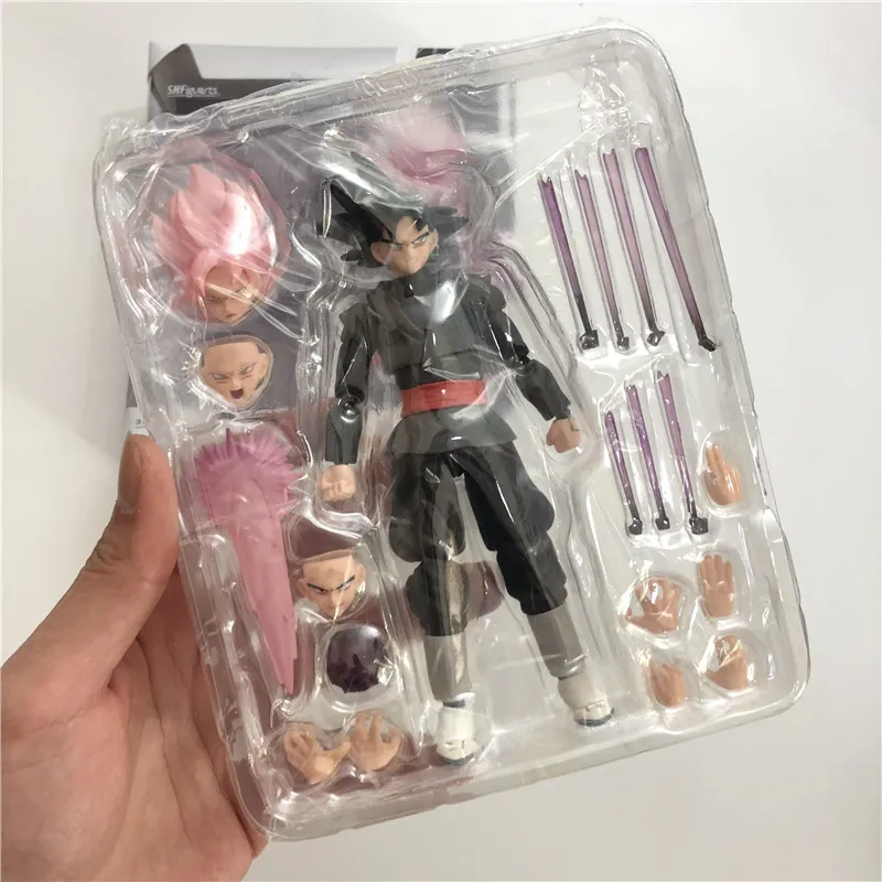 Dragon Ball Z Сон Гоку розовые волосы черный шарнир мобильность ПВХ фигурка подвижная Коллекция Модель 14 см