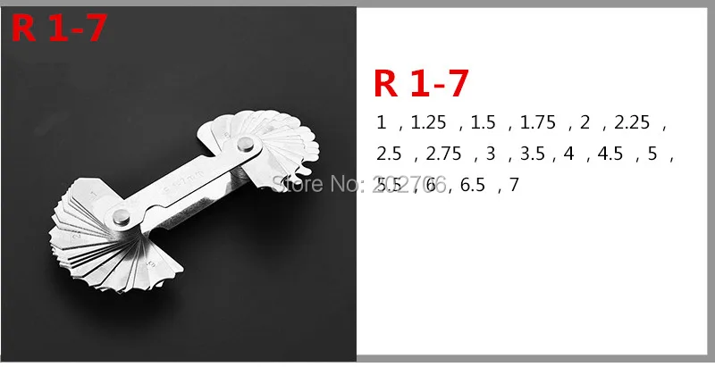 4 предмета в комплекте с малым радиусом манометры R0.3-1.5 R1-7 R7.5-15 R15.5-25 R1-6.5/R7-14.5/R15-25/R26-80 Нержавеющая сталь выпуклые зеркала безопасности arc измерительный инструмент