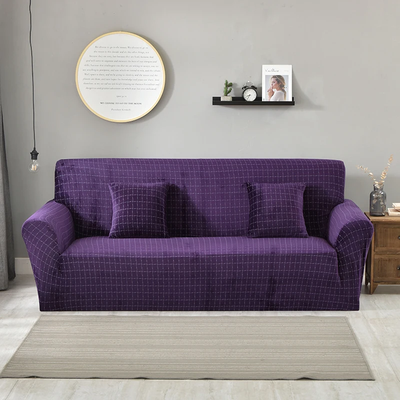 Purple 1/2/3/4 сиденье супер мягкий толстый бархат для диванов Гостиная диванные покрывала из стрейчевого эластичного материала секционные чехлов для зимы SC071 - Цвет: Purple
