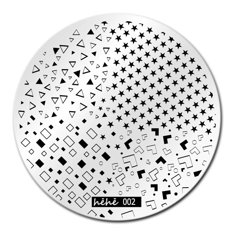 Треугольные кусочкий шаблон для стемпинга нейл-арта Image Plate hehe002 пластины ногтей