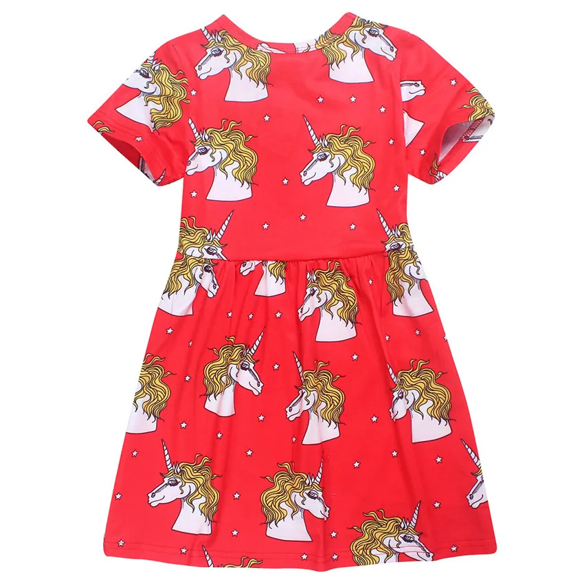 Пижама с единорогом платье для маленьких девочек летняя ночная рубашка вечерние