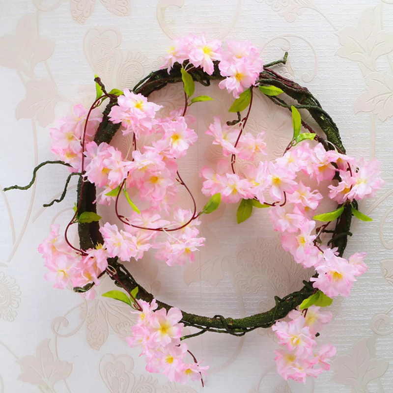 200 см искусственные цветы вишни ротанга Sakura свадебная АРКА Декор лоза вечерние