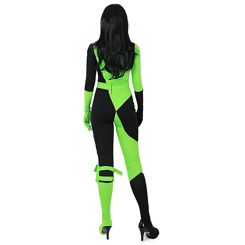 Фильм Ким возможно Shego костюмы для косплея на заказ лайкра спандекс костюм супергерой Облегающий комбинезон Хэллоуин для детей и взрослых
