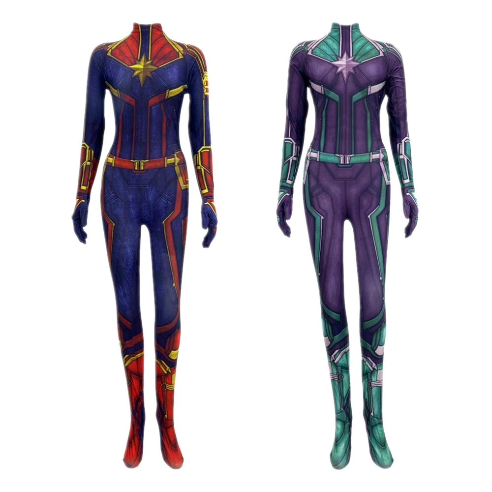 Капитан Марвел Carol Danvers Косплей Ms костюм супергерой Zentai боди комбинезоны для