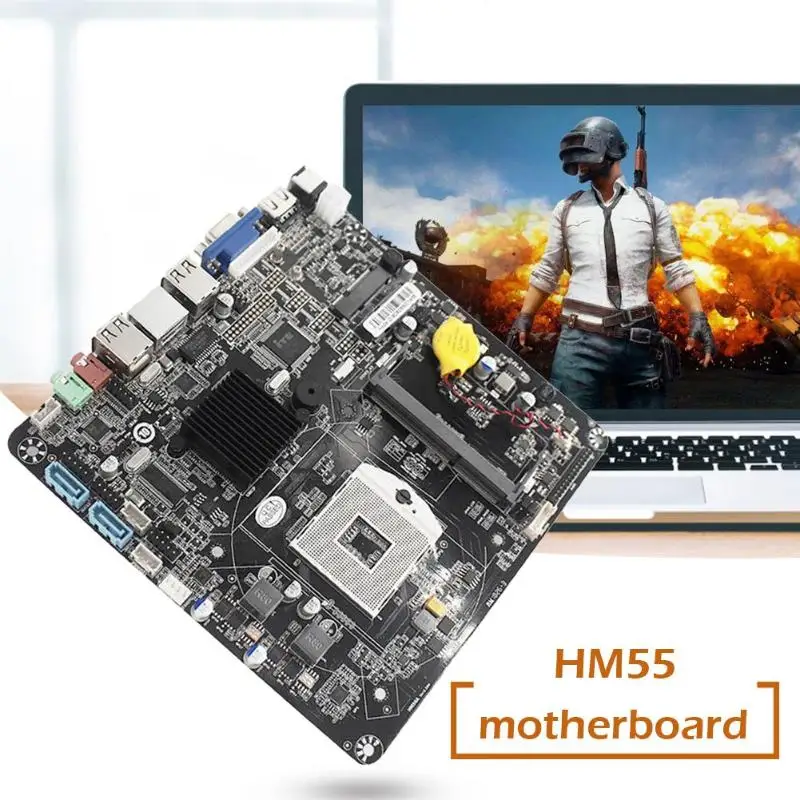 JINGSHA HM55 PGA988 Настольный ПК материнская плата DDR3 SATA II Mini ITX материнская плата для Мини хост/HTPC/рекламная машина/радио