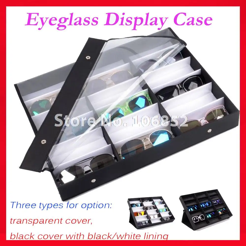 

18A18B18BK sunglasses display case,eyeglass display box, suitcase, for holding 18pcs of sunglasses
