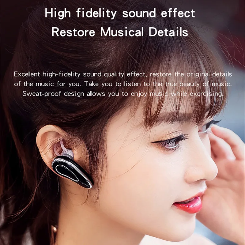 

Original D9 Bluetooth 5.0 Wireless Earpiece Bluetooth Earphone Cordless Stereo Earbuds In-ear Headset For Smartphones And Women