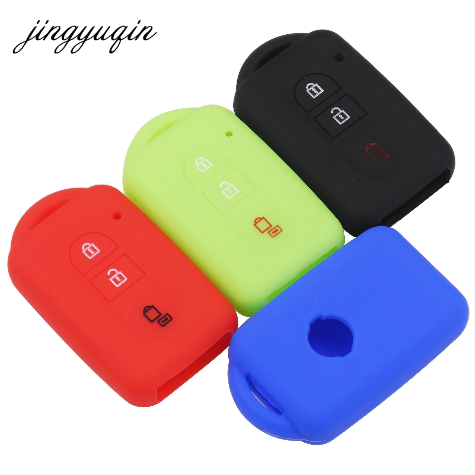 

jingyuqin 30pcs Car Key Silicone FOB Case Cover Skin Protect For Nissan Duke MICRA QASHQAI JUKE X-Trail NAVARA Remote keyless