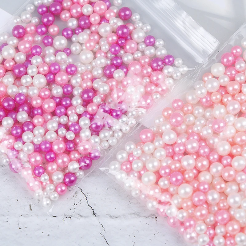 15g Fishbowl Beads Slime Supplies DIY Glitter Pearls Slime Filler Fluffy Decoration Color Gradient Slime Accessories