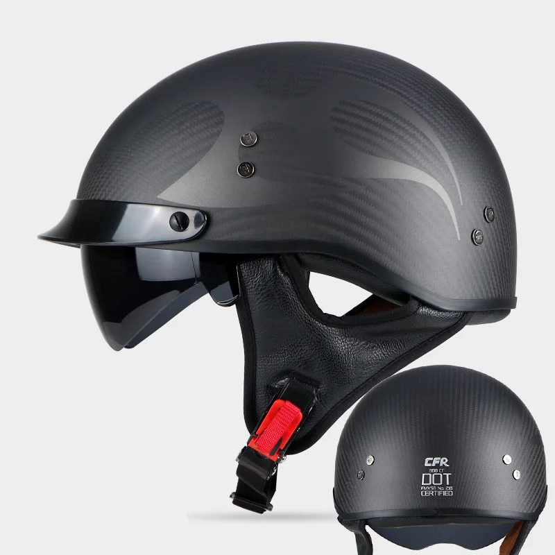 Мотоциклетный шлем Retor винтажный полушлем из углеродного волокна для гоночного