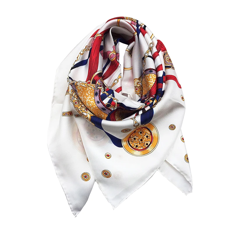 

35" Large Square Women 100% Twill Silk Scarf Shawl Head Scarves