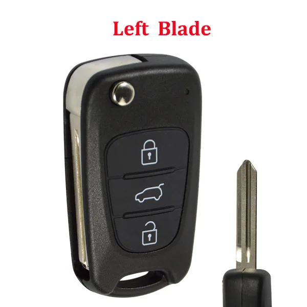 Left Blade OkeyTech пустой ключ оболочки силиконовый Флип складной для hyundai Tucson ix25 ix35 Kia Ceed Rio 3 Sportage пульт дистанционного управления Замена чехол - Цвет: Left Blade