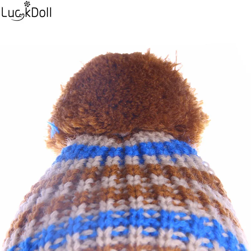 LUCKDOLL шляпа ручной работы+ шарф+ платье подходит 18 дюймов Американский 43cmBabyDoll одежда аксессуары, игрушки для девочек, поколение, подарок на день рождения