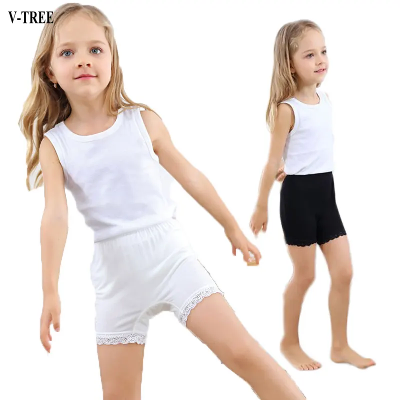 Трусы для девочек Короткие хлопковые комнатные тапочки с Teenageres Shortss кружевной